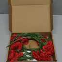 Red Carnations Artificial Flowers 15pcs Real Touch Carnation Flowers Silk Flowers with Stems for Wedding Bouquets for Bridal Home Table Centerpieces Floral Arrangements (Red)