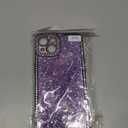 FABSPARK Case for iPhone 14,Glitter Crystal Diamond Rhinestones Sequin Shiny Bling Sparkly Glossy Luxury Electroplated Case,Aesthetic Cute Full Protection for iPhone 14,Purple