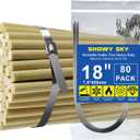 Metal Cable Zip Ties, 80Pcs Stainless Steel Zip Ties 390 Lbs 304 Heavy Duty Self-Locking Strap Ties, 18Inch Steel Cable Tie for Exhaust Wrap, Garden Ties, pipes, Poultry Fence