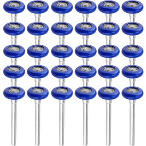 30 Pack 1.8 Inch Nylon Garage Door Rollers 4.7 Inch Stem, Blue Quiet Sealed Garage Door Roller, 6200ZZ Double Seals Precision Bearings for Garage Track Replacement