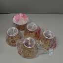 Aspen Creative 32003-5A, Empire Clip-On Chandelier Lamp Shade, Floral, 3" Top x 6" Bottom x 5" Slant Height, Set of 5