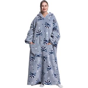 Blanket Hoodie Long,Extra Long Wearable Blanket Oversized Hoodie Blanket Hoodies for Women Snuggle Blankets for Women (Fox)
