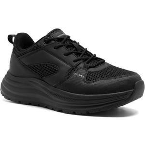 Men's Orthopedic Trail Running Shoes: Comfortable Casual Arch Support Plantar Fasciitis Orthotic Trekking Hiking Shoes, Flat Feet Tennis Sport Athletic Fashion Sneakers for Foot and Heel Pain Relief (11, W1-black)