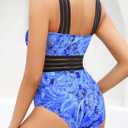 Tempt Me Women Crisscross One Piece Swimsuit | Tummy control, Front crossover, Mesh, Fully lined, Full coverage (Blue, L)