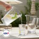 US Acrylic 64oz Bistro Clear Pitcher | Set of 2 Beer Pitchers | Reusable, BPA-free, Made in the USA, Indoor and Outdoor Pitcher Set for Water, Lemonade, Juice, Soda Pop, and Beer