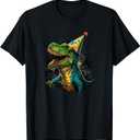 Adult Dinosaur Birthday Party T-Shirt (Small, Black)