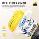 Transformers Open Ear Wireless Headphones Bluetooth 5.4 for Running & Workouts, Over The Ear Earbuds with IPX5 Waterproof Ear Hooks, Surround Sound, LED Display & Lanyard (Yellow - Bumblebee)