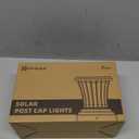 Glass Solar Post Cap Lights Outdoor Waterproof, 3000K LED Solar Fence Post Lights with Modular Design, Auto On/Off for Deck, Patio, Garden, 4x4 Vinyl/Wood Posts, Warm White (Pack of 2)