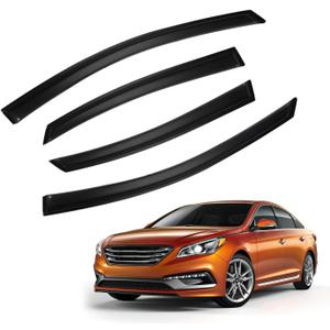 Rain Guards Compatible with 2015-2019 Hyundai Sonata,Tape-On Side Window Visor Wind Deflector Vent Visors Car Accessories 4pcs