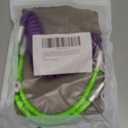 Curly Chubby New Spring Charge Spiral Braid Fast Charging Cable - Phones & Tablet, Coiled USB C Charger - USB-C to USB A, Light Green+Purple, Type-C to Type-C, 2.29FT-3.6FT