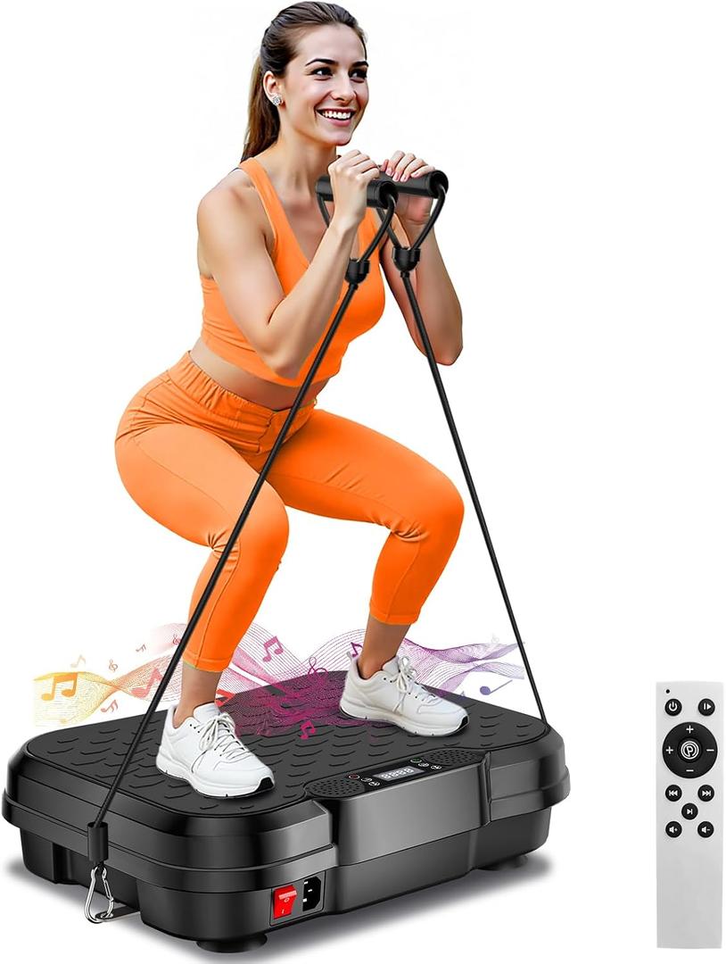 Vibration Plate Exercise Machine,Vibration Plate for Lymphatic Drainage Power Vibration Plate Machine Support 450 Lbs 250 Adjustable Speeds,Vibrating Plate Shake Plate Weight Loss