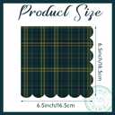 Gersoniel 50 Pcs Blue and Green Tartan Plaid Bear Baby Shower Napkins Bulk Vintage Scalloped Edges Baby Shower Disposable Paper Napkins for Neutral Gender Reveal Birthday Wedding Party Supplies