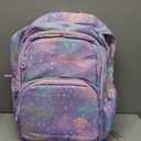 3Pcs Rolling Backpack for Girls Dream Princess Wind Bookbag with Wheels Travel Bag Trolley School Bag with Lunch Box Blue