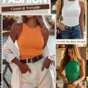 Xaatren 3 Pack Women's Sleeveless Tank Tops, Ribbed Knit Slim Fit Crew Neck Tops Side Ruched Summer Racerback Workout Shirts (S)