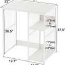 KirKical 3-Tier Coffee Bar Cabinet with Mini Fridge Space, Simple Style Microwave Stand Bakers Rack, Utility Compact Refrigerator Storage Organizer for Home Kitchen Dorm, White