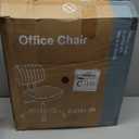 DUMOS Armless Small Home Office Desk Chair - Vanity Task Chair with Low Back, Height Adjustable PU Leather Swivel Computer Chair with 360 Rolling Wheels, Deep Brown