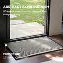 GRANNY SAYS Door Mat, 32" x 20" Welcome Mat Outdoor Rugs Non-Slip, Dirt Absorb Front Door Mat Outside Entrance, Low Profile Inside Floor Mat, Rugs for Entryway Indoor, Black & Beige Stripe
