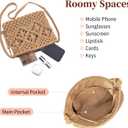Peicees Crossbody Bag Purse For Women Bohemian Shoulder Bag Woven Crochet Purse For Summer Beach Travel Clutch Handbag