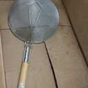 Winco Strainer, 14-Inch Diameter, Reinforced Double Mesh, Medium, Nickel, Tan
