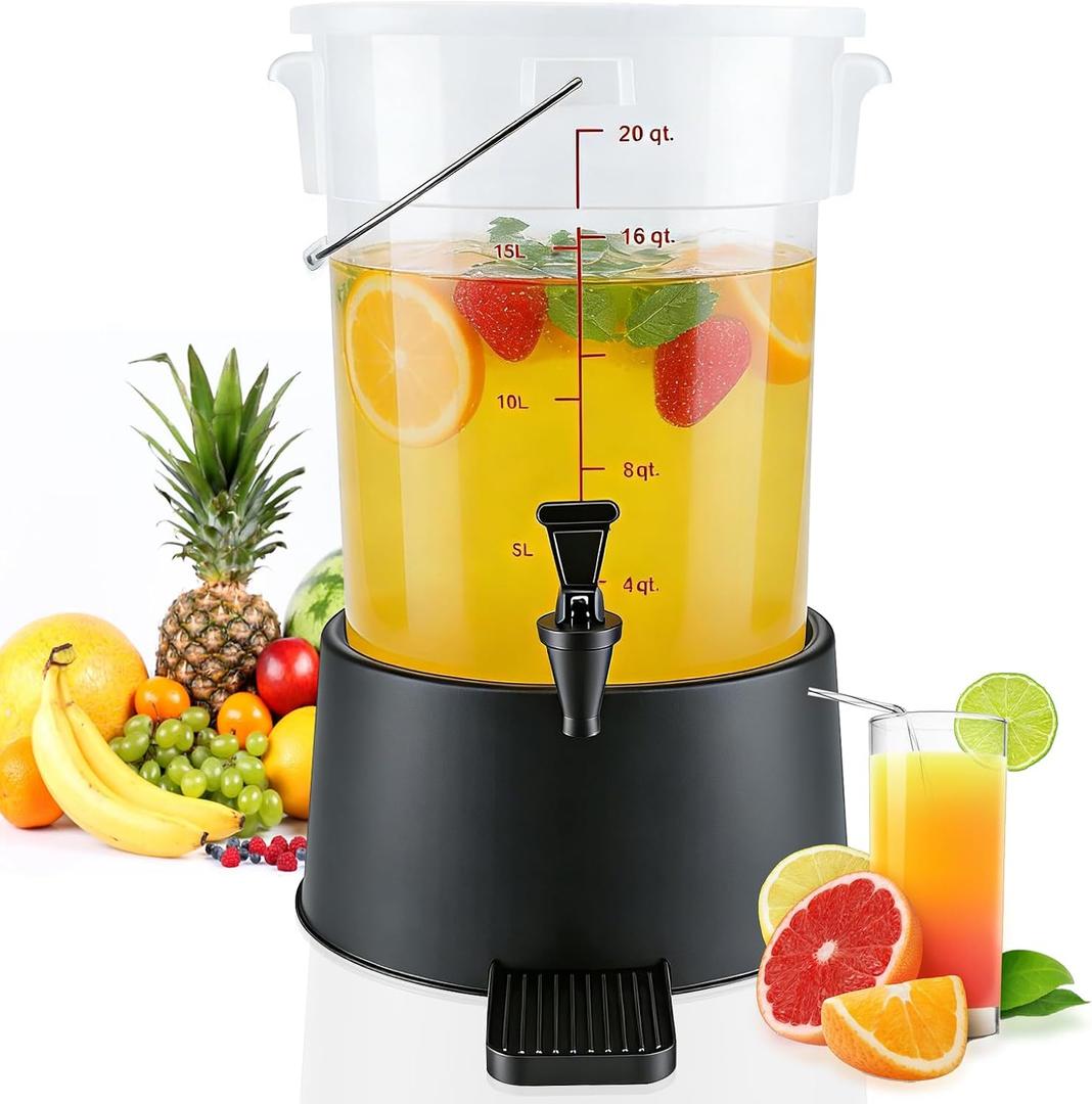 Drink Dispenser w/Lid & Handle for Beverage Water Juice,5Gal