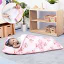 Primlect Toddler Nap Mat, Portable Rolled Design Perfect for Daycare Travel, 51x31 All-in-One Sleeping Bag with Removable Pillow and Fleece Blanket for Boys Girls, Machine Washable