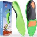 Ailaka Kids Orthotic Arch Support Shoe Insoles, Plantar Fasciitis Cushioning Athletic Inserts for Flatfoot Pain Relief Running Walking (3.5-5.5 M US Little kid, Green)
