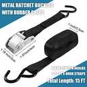 16 Pcs Cambuckle Tie Down Straps 1763lbs Break Strength Securing Straps 1'' x 15 ft Cambuckle Tie Downs with S Hook for Motorcycle, Kayak, Car, Truck, Boat Moving, Securing Cargo(Black)