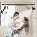 DEVA FRONSA Dual Shower Head for Couples, Double Shower System for Two People, 6+3 Adjustable Spray Modes-High Pressure Tandem Showerhead with 31.5~80.7" Extendable Rod / 78.7" Long Hose, Easy Install