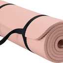 Gaiam Essentials 2/5" Thick (10mm) Yoga & Pilates, Fitness & Exercise Mat with Easy-Cinch Carrier Strap Cusion Support For Fitness and Gym Workouts (French Rose)