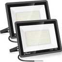 150W LED Flood Light Outdoor,2 Pack 15500LM Super Bright Security Light,IP66 Waterproof Floodlight,5000K Daylight White LED Exterior for Basketball Court, Stadium, Playground