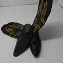 Cowboy Boots for Women Cowgirl Mid Calf Western Boots Embroidered Stitched Pointed Toe Chunky Block Heel Black 8.5