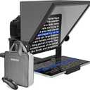 16-inch HD Wide-Angle teleprompter, manually Adjustable in Height and Compatible with Multiple Devices, with Remote Control and Free teleprompter app(16 inch)