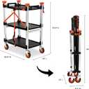 Crescent SITERUNNER, 3 Shelf Heavy Duty Folding Jobsite Cart - 300-lb Capacity, F3SCBL