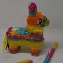 16" Cinco de Mayo Pinata, Large Rainbow Color Donkey Pinata 16 x 13 x 5.5 ln with Stick and Blindfold for Fiestas Mexican Party Decoration, Kids Birthday Party Favors, Taco Tuesday Event