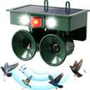 2026 Solar Ultrasonic Bird Repellent Devices Outdoor Woodpecker Deterrent for House Pigeon Goose Repellent with Motion-Sensor&Flash Light,IP65 Waterproof Bird Scare Devices for Balcony Porch Patio
