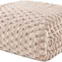Exclusivo Mezcla Fleece King Blanket for Bed, Extra Large Fuzzy Camel Bed Blankets, Soft Cozy Plush Sofa Throws for All Seasons, 90x104 Inches