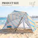 UPWELL Beach Tent Easy Set Up Canopy Sun Shelter Shade with UPF 50+UV Protection Portable Beach Umbrella Outdoor Sunwall with Sand Pockets for Fishing Backyard Camping(Holiday Glow), 10.5 ft x 8 ft