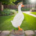 Realistic Duck Statues, Funny Duck Fence Decoration, Resin Duck Decor, Outdoor Animal Statue, Duck Sculpture, Perfect for Home Garden Stairs, Farm, Patio, Backyard (11.6 in) (Multi White)