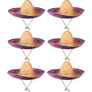 Funny Party Hats Sombrero Hats - 6 Pack -Child and Adult Sizes Costume and Dress Up Mexican Hat