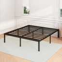 Hafenpo 14 Inch King Bed Frame - Sturdy Metal Platform King Size, No Box Spring Needed, Heavy Duty, Easy Assembly, Strong Bearing Capacity, Under Bed Storage, Black