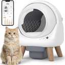 Automatic Litter Box, Self Cleaning Litter Box for Multiple Cats with App Control, Dual Safety Protection, Odor-Free Waste Disposal, Includes Trash Bags, White