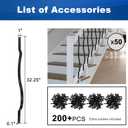 50 Pack - 32.25"x1" Balusters for Deck Railing Curve Aluminum Deck Balusters Face Mount Metal Deck Spindles Shiny Black