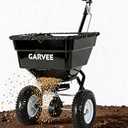 Garvee 100LBS Push Broadcast Spreader, 12FT Spreading Width, 13in All-Terrain Wheels, Adjustable Flow Control, Heavy Duty Walk Behind Lawn Spreader for Fertilizer, Grass Seed, Ice Melt, Salt