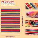 OurWarm 59 x 84 Inch Mexican Blanket Striped Tablecloth for Mexican Party Decorations, Large Square Cotton Mexican Serape Blanket Outdoor Table Cover Table Cloth