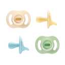 Tommee Tippee Ultra-Light StayPut Pacifier, One-Piece Silicone Design, 0-6m, 4 Pack (Cream/Yellow/Blue/Sage)