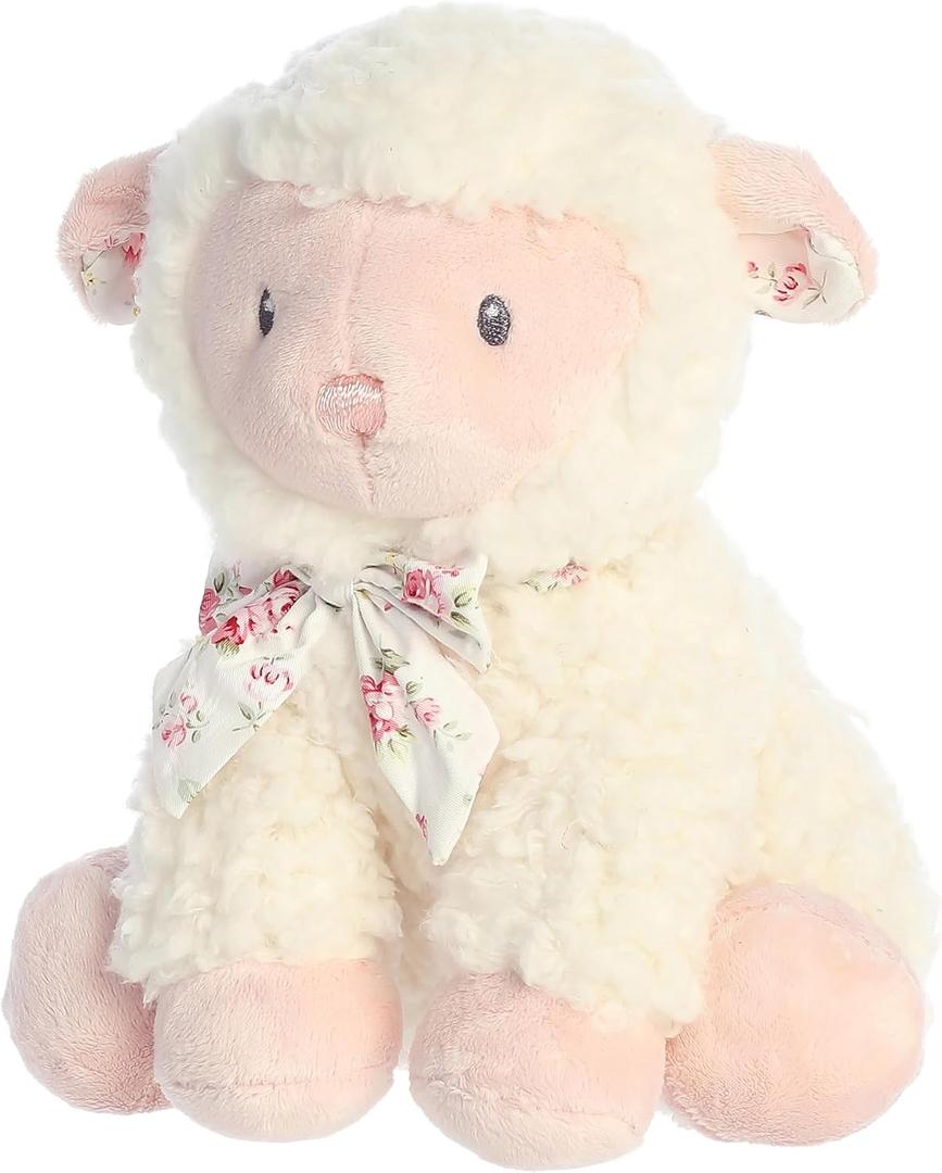 Aurora Playful Blessing Lamb Girl Lamb Baby Stuffed Animal - Comforting Companion - Imaginative Play - Pink 9 Inches