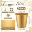 Layhit 24 Pcs Plastic Ice Buckets for Parties 3 Liters Wine Bucket Portable Ice Holder Disposable Wine Cooler for Party Wedding Party Beverages Champagne Soda and Beer (Gold)