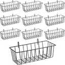 10Pcs Hanging Wire Baskets for Organizing, Hanging Metal Basket Storage, Wall Grid Panel, No Drilling Wall Baskets, Storage and Display Basket for Kitchen, Bathroom, Home Decor