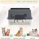 Stainless Steel Cat Litter Box, Covered Metal Litter Tray, Cat Litter Pans with High Sides, Kitty Litter Box for Small and Medium Cats (Non Sticky, Anti-Urine Leakage) 17.5" L x 13.5" W x 6" H