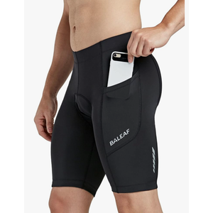 baleaf Men's Padded Bike Shorts Cycling Road Biking Riding Bicycle Cycle Wear Po ckets UPF 50+ MTB Accessories Tights, S, Black